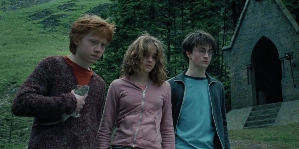 Ron, Hermione, and Harry in Harry Potter and the Prisoner of Azkaban