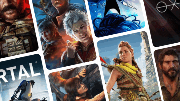 a collage of video game title cards