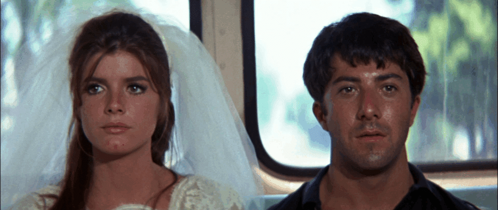 The open-ended resolution of The Graduate: the two main characters run away together but don't seem to be too happy with their choice once what they've done starts to dawn on them