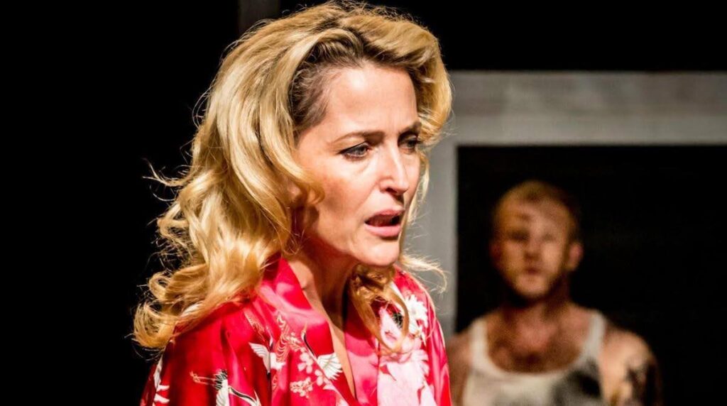 Gillian Anderson in a performance of A Streetcar Named Desire