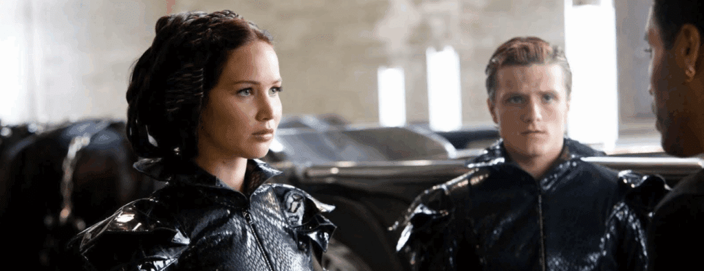 Katniss and Peeta in The Hunger Games