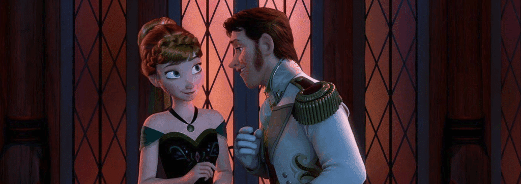 Hans whispers to Anna in Frozen