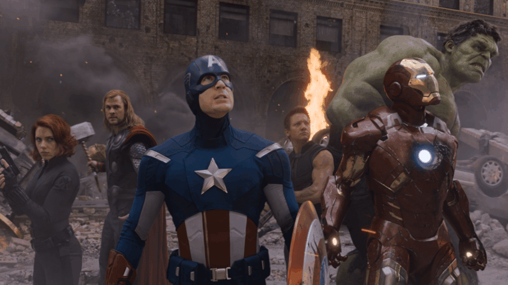 Avengers Assemble! This is a still of all the avengers... assembled. In 2012, so no Ant Man or Spiderman.