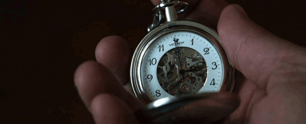 An open Viceroy pocket watch in someone's hand