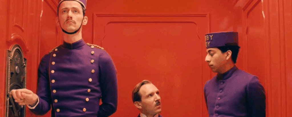 A still from the film The Grand Budapest Hotel. Download the script for free online