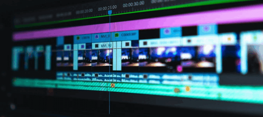 film editing tools on a computer screen (close up)