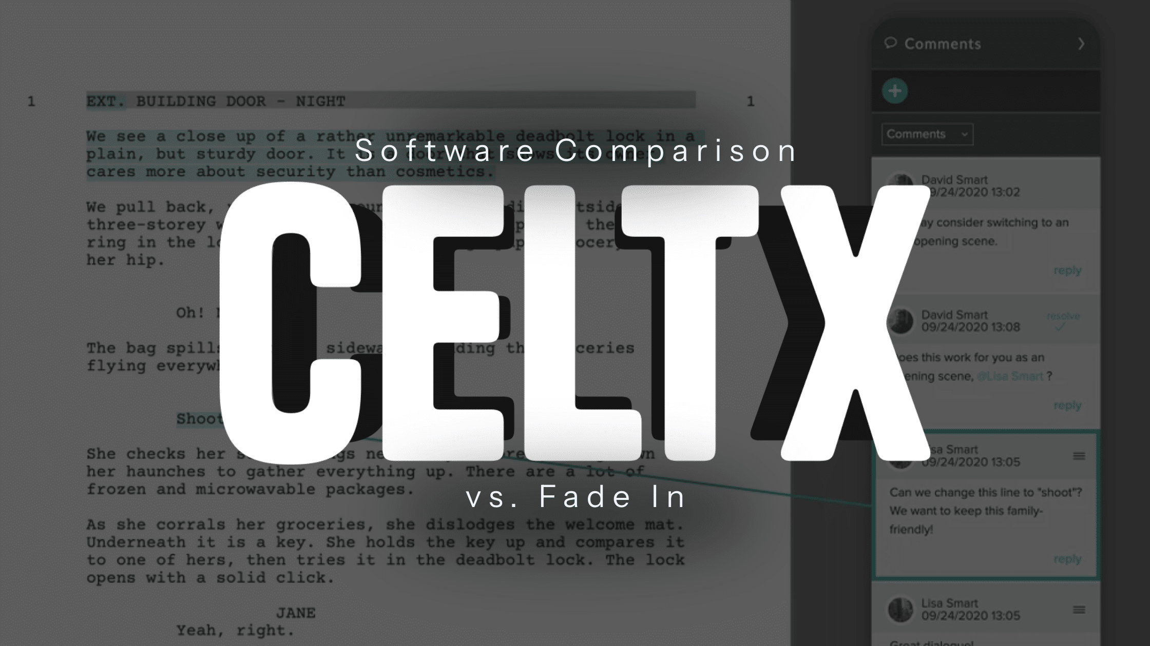 software comparison: Celtx vs. Fade In