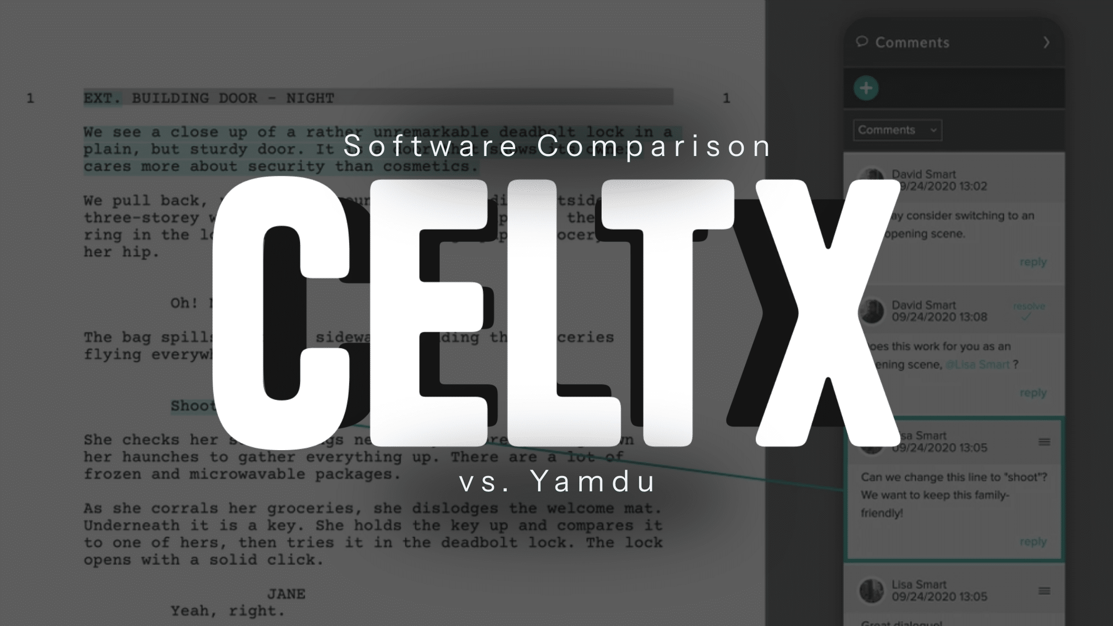 software comparison: Celtx vs Yamdu
