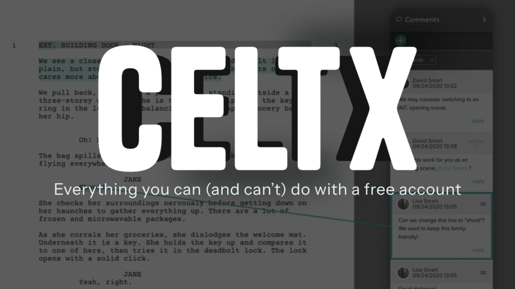 Celtx: everything you can (and can't) do with a free account