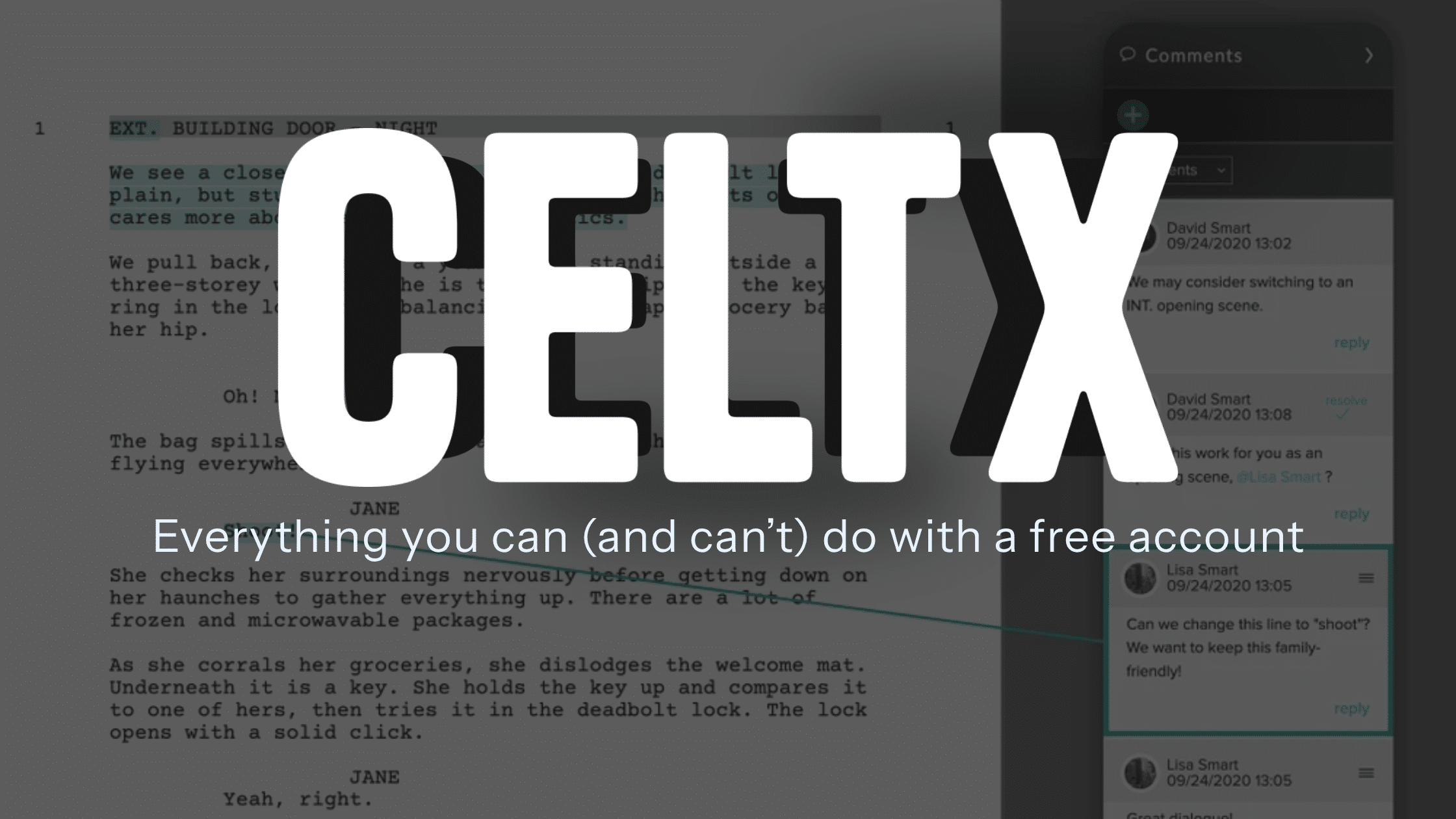 Celtx: everything you can (and can't) do with a free account