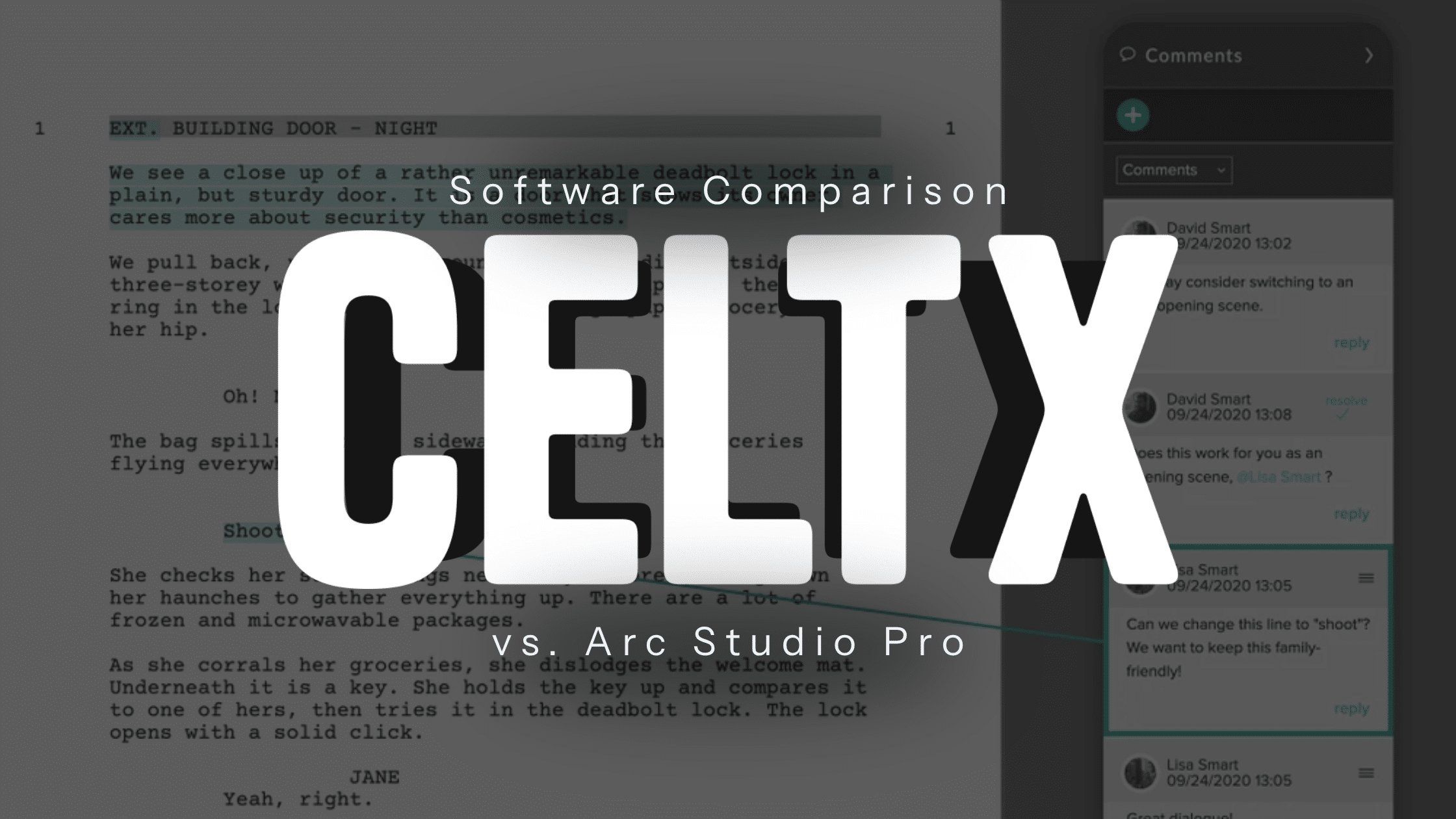 Software comparison: Celtx vs arc studio pro