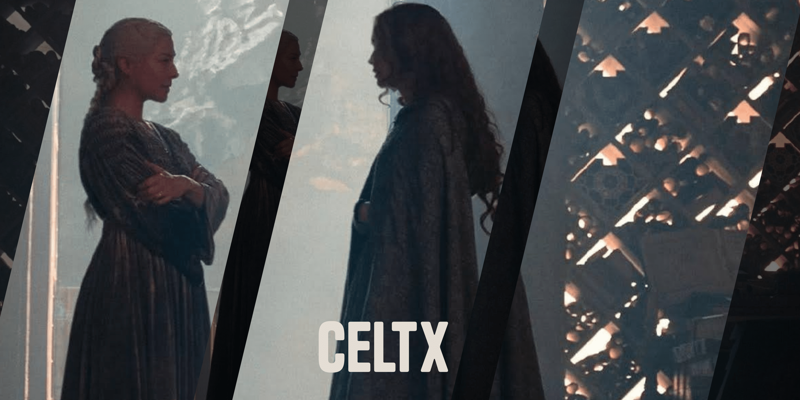 A split banner graphic with a still from House of the Dragon - the prequel series to Game of Thrones.