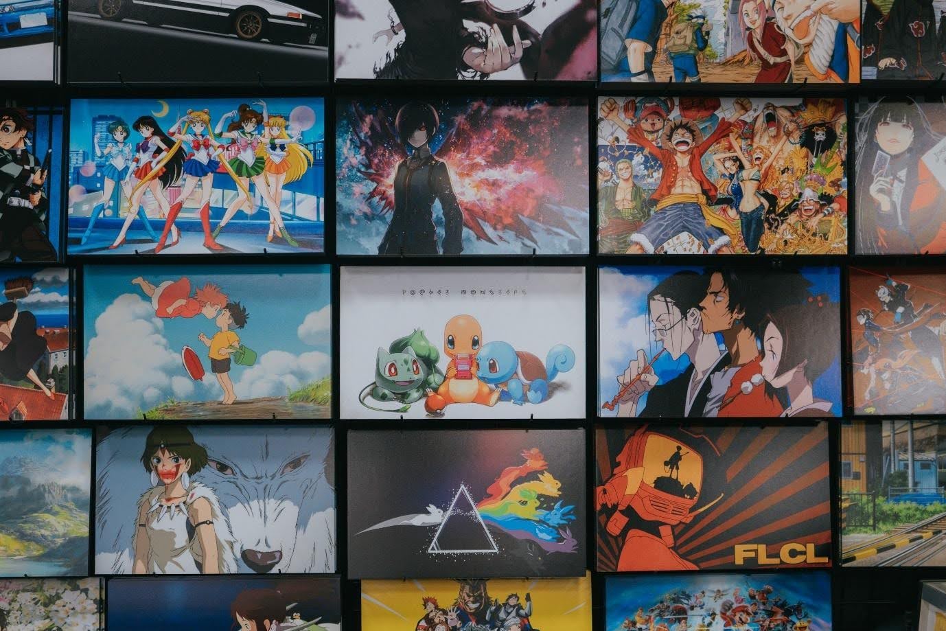 a collage of animes and mangas, all written with the kishotenketsu story structure.