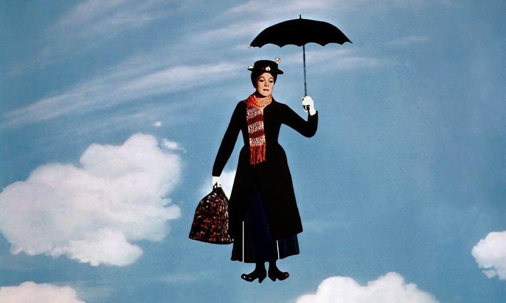 a still of Mary Poppins, who is an example of a static character